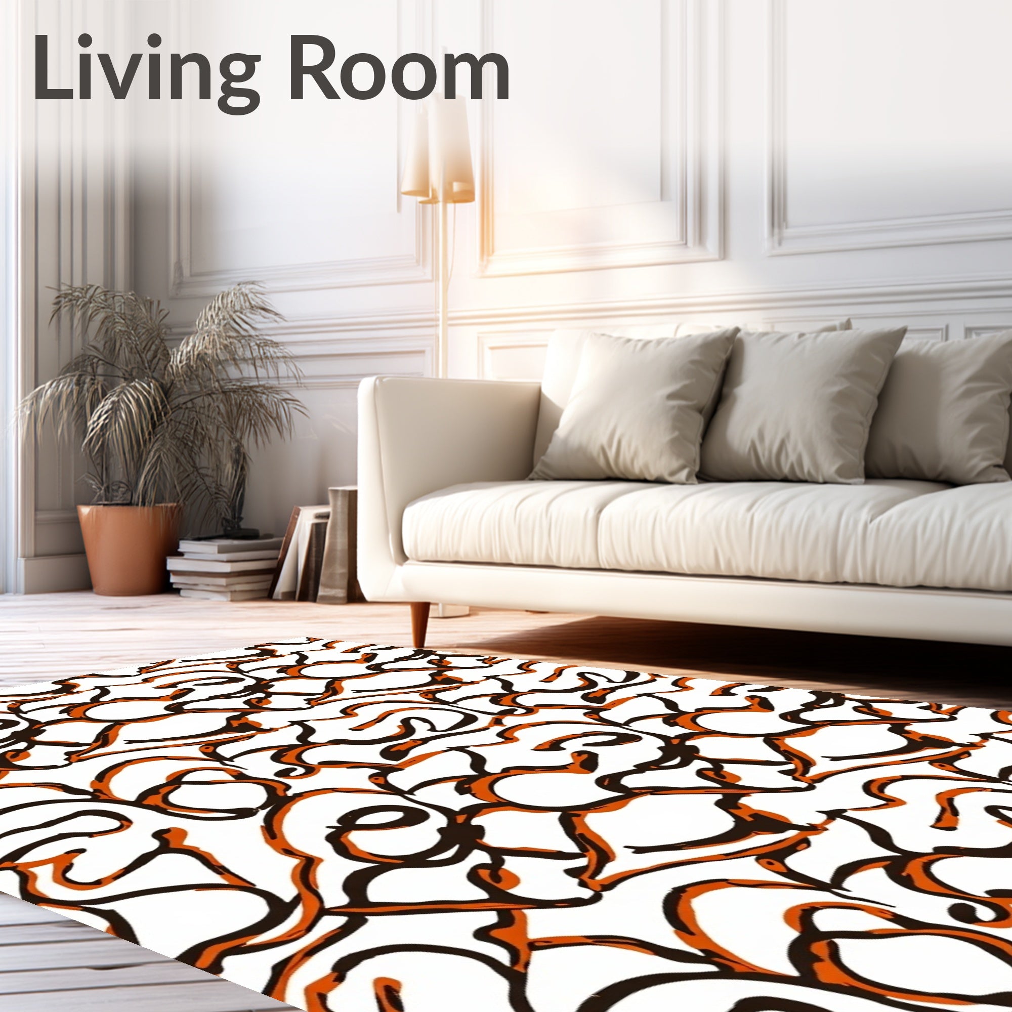 Moody Tie Dye with Interlocking Waves and Rustic Tones (Orange) - ODIKA