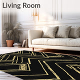 Chevron Herringbone Zigzag Modern Stylish Accent(Black)