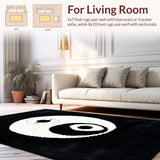 Ultra Soft Area Rug, Non Slip, Stain Resistant, Washable Area Rugs for Living Room, Bedroom, Soft Black and White Yoga Mat(Black) - ODIKA