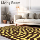 Contemporary Interlocking Maze with Art Accents(Brown)
