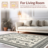 Ultra Soft Area Rug, Non Slip, Stain Resistant, Washable Area Rugs for Living Room, Bedroom, Indoor Performance High-Traffic(Black)