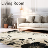 Elegant Black and Beige Abstract Flower(Beige)