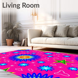 Quirky Holiday Floor Covering with Radiant Pet Motif and Sparkling Accents(Pink)