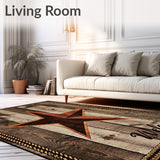 Rustic West Welcome for Entryway Cowboy Cowgirl Motif(Brown)