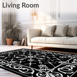 Eclipse Blossom Interlocking Floral Motif with Silver Detailing(Black) - ODIKA