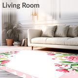 Blooming Garden Watercolor Artistic Floral Tapestry(Pink)