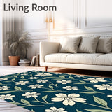 Enchanted Garden Walkway Fabric With Blooming Wildflower Imprints(Teal)