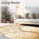 Durable Half Round with Tree of Life Silhouette and Earthy Neutrals(Beige)