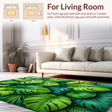 Ultra Soft Area Rug, Non Slip, Stain Resistant, Washable Area Rugs for Living Room, Bedroom, Non-Slip Tropical Green Kitchen Runner(Green)