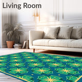 Whimsical Holiday Candles Interlocking Starburst and Gift Ribbon Art(Blue)