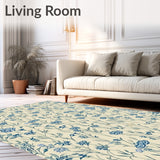 Azure Meadow Beige Floral Woven Style Area(Beige)