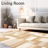 Kitchen Runner Geometric Beige & Camel(Beige)