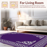 Elegant Fleur Scrollwork with Filigree Interlocking Leaf Motifs(Purple)