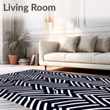 Zigzag Abstract Floor (Black)