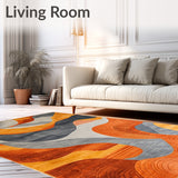 Chic Abstract in Burnt Orange and Slate Grey Design(Orange)