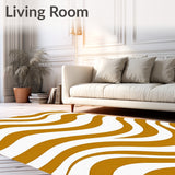 Abstract Chevron Waves With Interlocking Stripes And Contours(Brown)