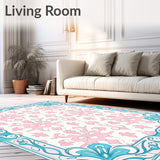 Botanical Scrollwork with Whimsical Bow Accents and Delicate Leaf Vines (Pink)