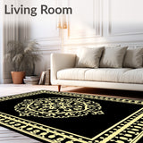 Damask Scroll Trellis Ornamental Faded Heritage(Black)