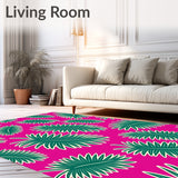Tropical Palm Frond Collection Decorative Floor Covering(Pink)