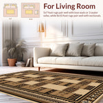 Ultra Soft Area Rug, Non Slip, Stain Resistant, Washable Area Rugs for Living Room, Bedroom, Rustic Cowhide Living Room Accent(Beige) - ODIKA