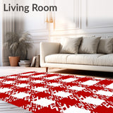 Buffalo Check Holiday Doormat with Festive Gingham Design(Red)