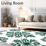 Winter Solstice Starburst with Interlocking Snowflake Motifs(Green)