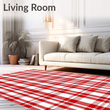 Rustic Gingham Design Showcasing Crisp Contrasting Squares(Red)