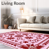 Scandinavian Folk Art Medallion Featuring Whimsical Holiday(Pink)