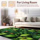 Ultra Soft Area Rug, Non Slip, Stain Resistant, Washable Area Rugs for Living Room, Bedroom, Insect Print Ultra-Thin Modern(Green)