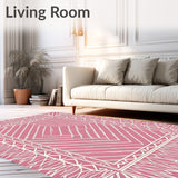Interlocking Maze with Accents and Subtle Herringbone Motifs (Pink)