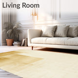 Elegant Champagne Gold Area with Minimalist Solid Hue and Non Slip Backing(Beige)