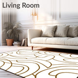 Interlocking Wave Motifs Featuring Muted Sepia And Taupe Highlights (Brown)