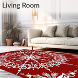 Snowflake Area with Intricate Winter Motifs(Red)