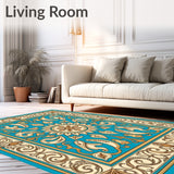 Enchanting Paisley Swirl Symphony With Decorative Embellishments (Blue)