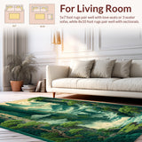 Lively Optical Graphic with Cranes(Green)