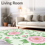 Delicate Peony Blossom Medallion with Swirling Vine Motifs (Pink)
