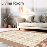 Brown & White Checkered Area Classic Grid(Beige)