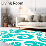 Tropical Seashell Mosaic Flowing Artistic (Turquoise)