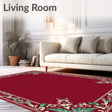 Holly Berry Motif with Vintage Scrollwork and Festive Accents(Red)