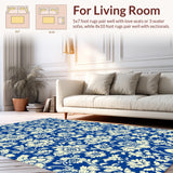 High Low Floral Farmhouse Patio Natural(Blue)