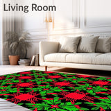 Festive Plaid with Interwoven Evergreen and Berry Sprigs(Black)