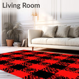 Buffalo Checkered Patchwork with Festive Pine Needle Accents(Red)