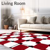 Classic Checkered Plaid Design Featuring Bold Contrast Stripes(Red)