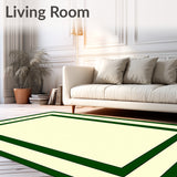 Mudroom Entryway Stripe Beige Deep Green Border(Beige)