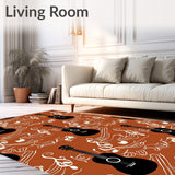 Acoustic String Instrument Treble Clef Artistic Composition(Brown)