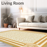 Contemporary Seagrass Motif Area with Dual Tone Basket Borders(Beige)