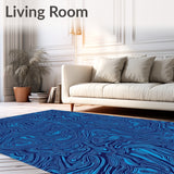 Elegant Interlocking Maze Network Abstract Contemporary Artistic Flow(Blue)