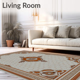 Hexagonal Honeycomb with Vintage Medallion Accents(Brown)