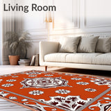 Damask Floral Medallion with Wine Tones(Orange)