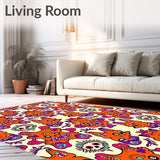 Festive Skull Cats Floral Arch Halloween Entryway Accent(Orange)